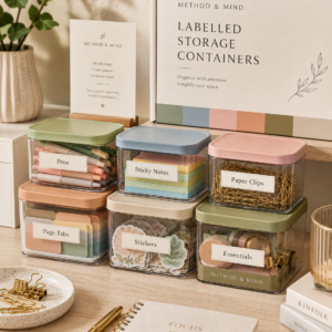 labelled storage containers